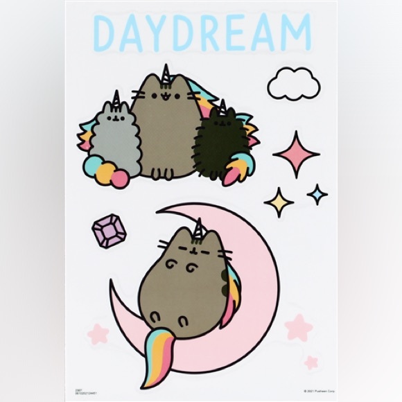 Pusheen Device Decals With Foil - 24-Pack Vinyl Stickers For Laptops & Phones